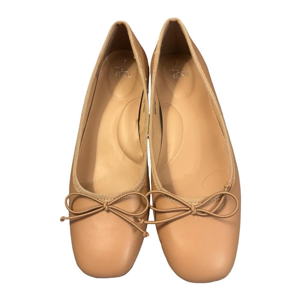 Time and Tru Nude Tan Low Block Heel Ballet Flats - Picture 2 of 9